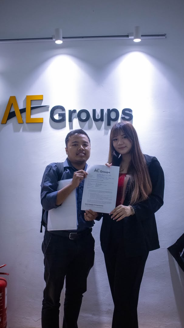 Chloe assisting a candidate at the AE Groups office